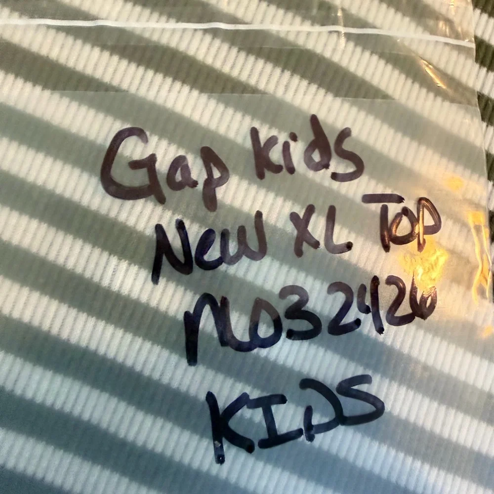 NWT GAP Kids Henley Top XL 12 Green Stripe Short Sleeve Ribbed Shirt
